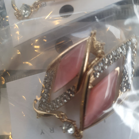 Pink drop earrings