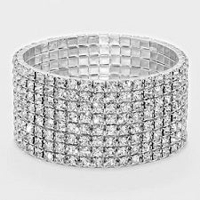 Rhinestone Stretch Bracelet 9 Rows - STREET SMART LEGACY CLOTHING
