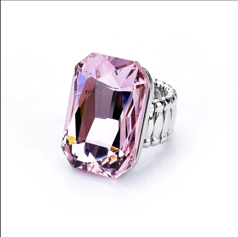 Pink Stretch Resin Stone Ring
