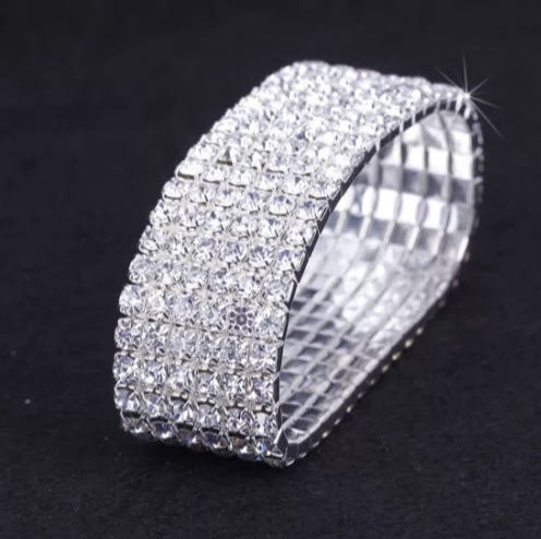 Rhinestone Stretch Bracelet 6 Rows