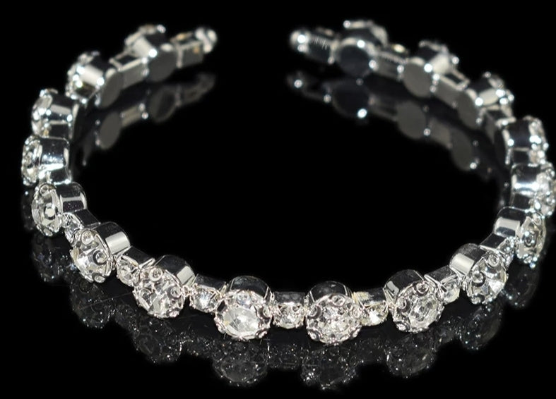 Silver Plated Rhinestone bracelet 1 row