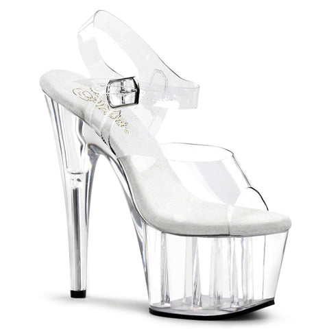 Adore 708 Clear Ankle Strap Platform Heels