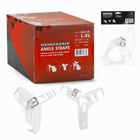 Pleaser Clear Detachable Ankle Straps Large-Xl - STREET SMART LEGACY CLOTHING