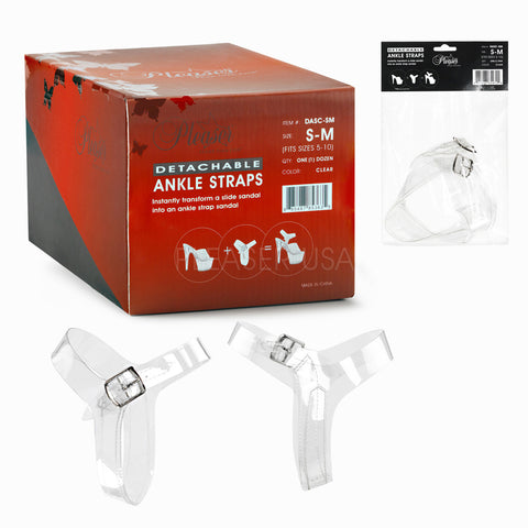 Pleaser Clear Detachable Ankle Straps - STREET SMART LEGACY CLOTHING
