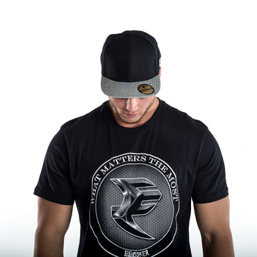 Black/Grey Marle Snapback Cap - STREET SMART LEGACY CLOTHING