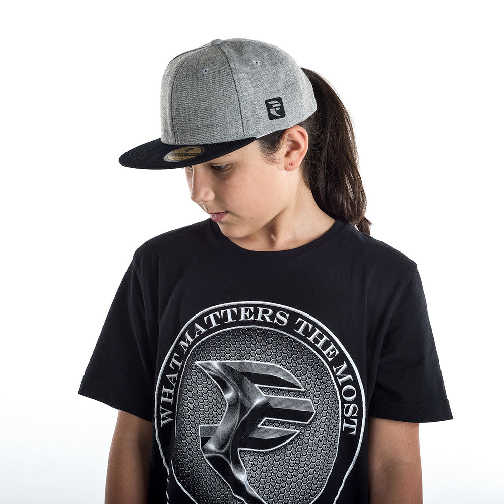 Grey Marle/Black Snapback Cap - STREET SMART LEGACY CLOTHING