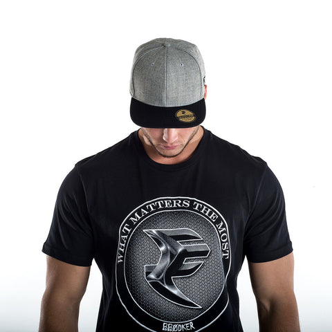 Grey Marle/Black Snapback Cap - STREET SMART LEGACY CLOTHING