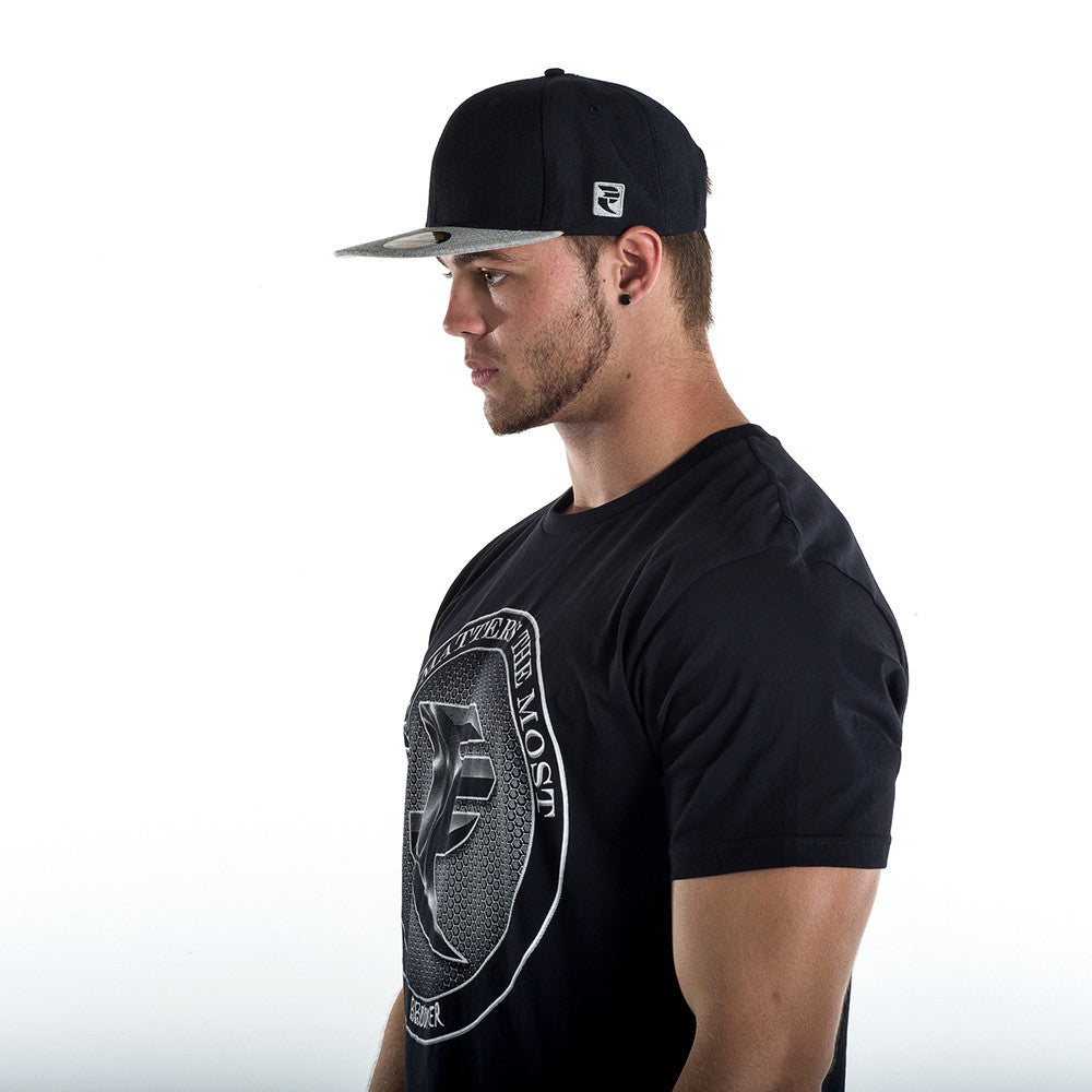 Black/Grey Marle Snapback Cap - STREET SMART LEGACY CLOTHING