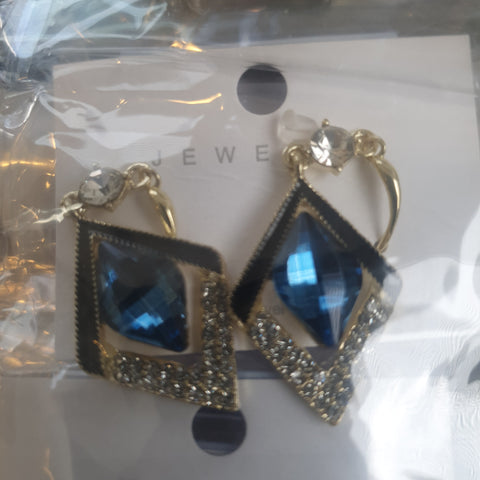 Blue diamond drop earrings