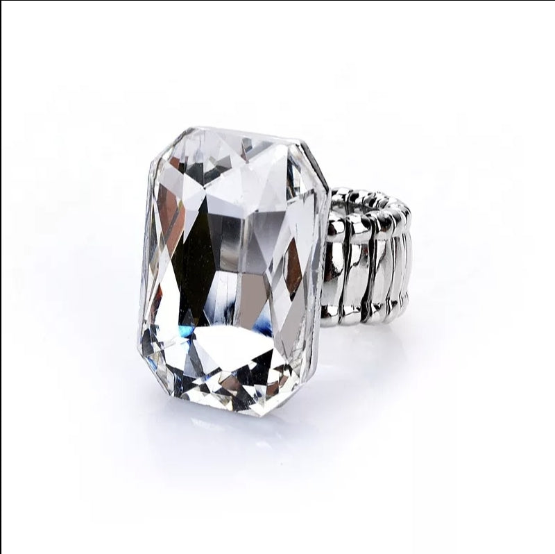 Clear Stretch Resin Stone Ring