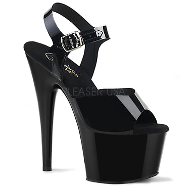 Adore 708N Ankle Strap 7 Inch Platforms Black Jelly - STREET SMART LEGACY CLOTHING