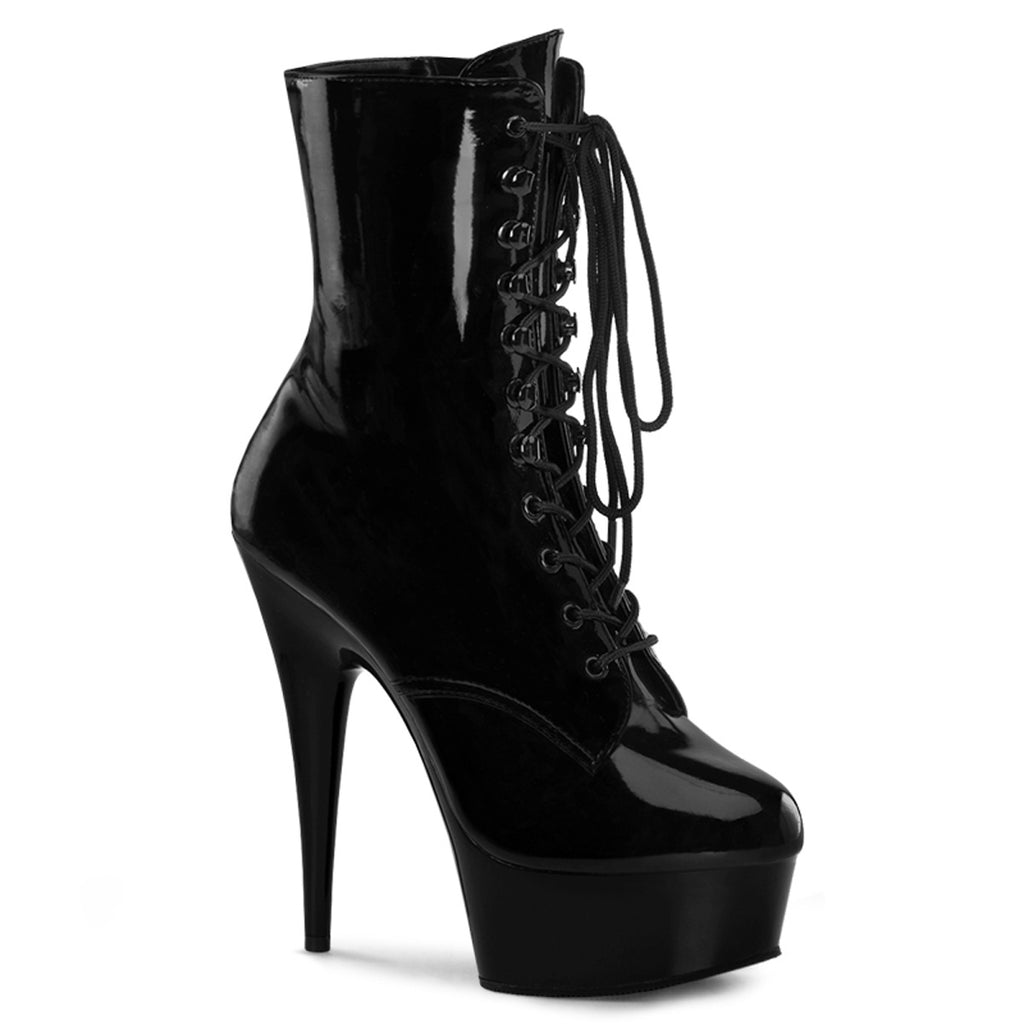 Delight 1020 Patent Black Platform Ankle Boots